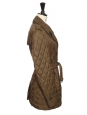 Khaki green belted quilted trench jacket Retail Price €1000 Size XS