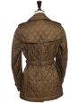 Khaki green belted quilted trench jacket Retail Price €1000 Size XS