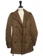 Khaki green belted quilted trench jacket Retail Price €1000 Size XS