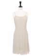 Robe en soie gris vert à fines bretelles (ajustables) Prix boutique 3000€ Taille XXS
