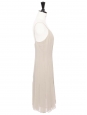Robe en soie gris vert à fines bretelles (ajustables) Prix boutique 3000€ Taille XXS