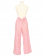 White and red striped cotton high waist belted trousers Retail price €950 Size XS