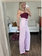 Pantalon taille haute ceinturé en coton rayé blanc et rouge Prix boutique 950€ Taille XS
