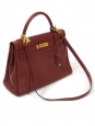 Sac à main KELLY 32 en cuir Clémence torillon bordeaux fermoir doré