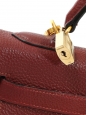 Sac à main KELLY 32 en cuir Clémence torillon bordeaux fermoir doré