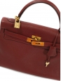 Sac à main KELLY 32 en cuir Clémence torillon bordeaux fermoir doré