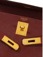 Sac à main KELLY 32 en cuir Clémence torillon bordeaux fermoir doré