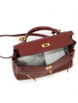 Sac à main KELLY 32 en cuir Clémence torillon bordeaux fermoir doré