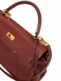 Sac à main KELLY 32 en cuir Clémence torillon bordeaux fermoir doré