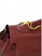 Sac à main KELLY 32 en cuir Clémence torillon bordeaux fermoir doré