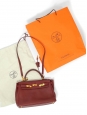 Sac à main KELLY 32 en cuir Clémence torillon bordeaux fermoir doré