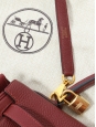 Sac à main KELLY 32 en cuir Clémence torillon bordeaux fermoir doré