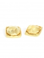 Boucles d’oreilles années 80 carrées en laiton doré