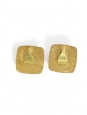 Boucles d’oreilles années 80 carrées en laiton doré