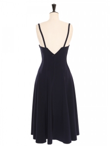 Black strech V-neck décolleté long dress Retail price 250€ Size S