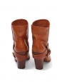 Bottines Biker en cuir fauve et talon bois Px boutique 600€ Taille 39