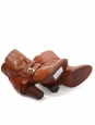 Bottines Biker en cuir fauve et talon bois Px boutique 600€ Taille 39