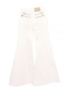 Jean flared en denim blanc zip argent Prix boutique 1215€ Taille 38/40