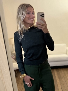 Dark green 100% wool round-neck jumper Retail price €270 Size XS