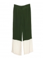 CELINE Green and white crepe straight trousers by Phoebe Philo Retail price €1200 Size 38