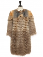 Brown, beige and russet fox fur coat Retail price 2800€ Size S