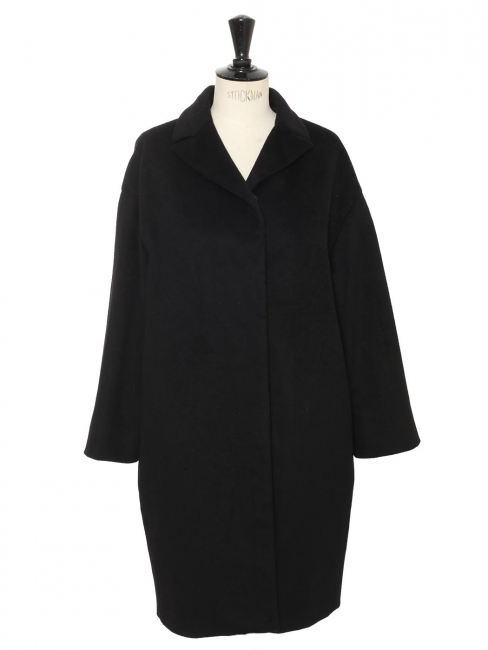 100% black wool ball coat Retail price €3700 Size 36