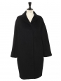 100% black wool ball coat Retail price €3700 Size 36