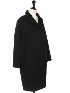 100% black wool ball coat Retail price €3700 Size 36