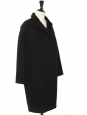 100% black wool ball coat Retail price €3700 Size 36