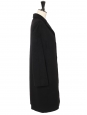 100% black wool ball coat Retail price €3700 Size 36