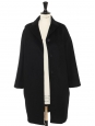 100% black wool ball coat Retail price €3700 Size 36