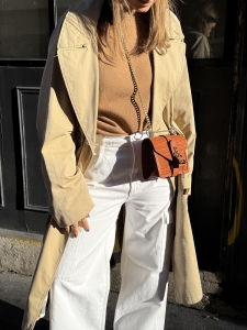 Oversized low waist white denim cargo jeans in 100% cotton Retail price 350€ Size 29