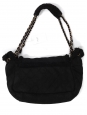 Sac en shearling daim noir peau retournée noir fermoir CC dorée Prix boutique 5850€