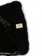 Sac en shearling daim noir peau retournée noir fermoir CC dorée Prix boutique 5850€
