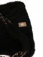 Sac en shearling daim noir peau retournée noir fermoir CC dorée Prix boutique 5850€