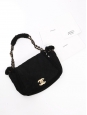 Sac en shearling daim noir peau retournée noir fermoir CC dorée Prix boutique 5850€