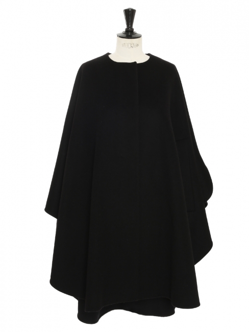 Black wool cape coat Retail price €900