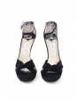 Sandales Macy à talon et bride cheville en daim  noir Px boutique 580€ Taille 37