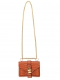 Sac Aby mini embossé croco marron fauve cadenas doré avec chaîne doré Retail 1490€