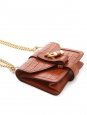 Sac Aby mini embossé croco marron fauve cadenas doré avec chaîne doré Retail 1490€