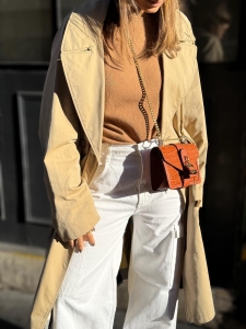 MADE IN ENGLAND belted trench coat in beige cotton and tartan Retail price 1990€ Size XL