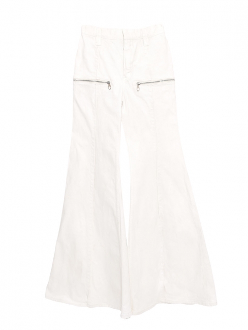 Flared jeans in white denim with silver zip Retail price €1215 Size XS