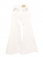 Flared jeans in white denim with silver zip Retail price €1215 Size 38/40