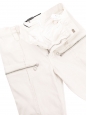 Flared jeans in white denim with silver zip Retail price €1215 Size 38/40