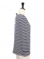Top marinière manches longues en coton blanc et bleu marine Prix boutique 150€ Taille XS