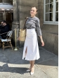 Top marinière manches longues en coton blanc et bleu marine Prix boutique 150€ Taille XS