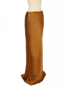 Gold brown satin evening maxi skirt Retail price €320 Size S/M