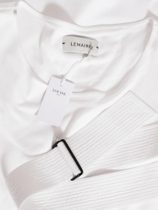 White cotton jersey dress with belt Retail price €290 Size 40