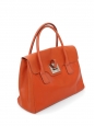 Sac à main en cuir orange Hermès