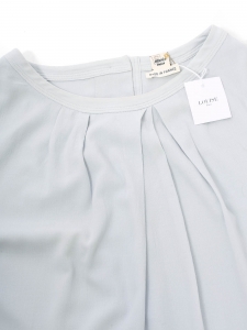 T-shirt manches courtes col rond en laine bleu clair